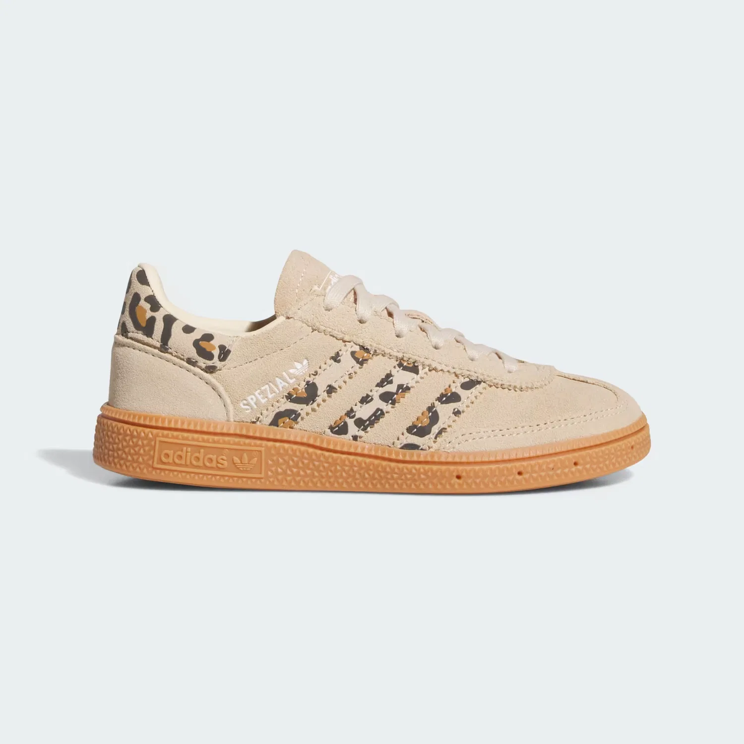 Детские кроссовки с леопардовым принтом Handball Spezial Adidas Originals, песочный/белый/mesa