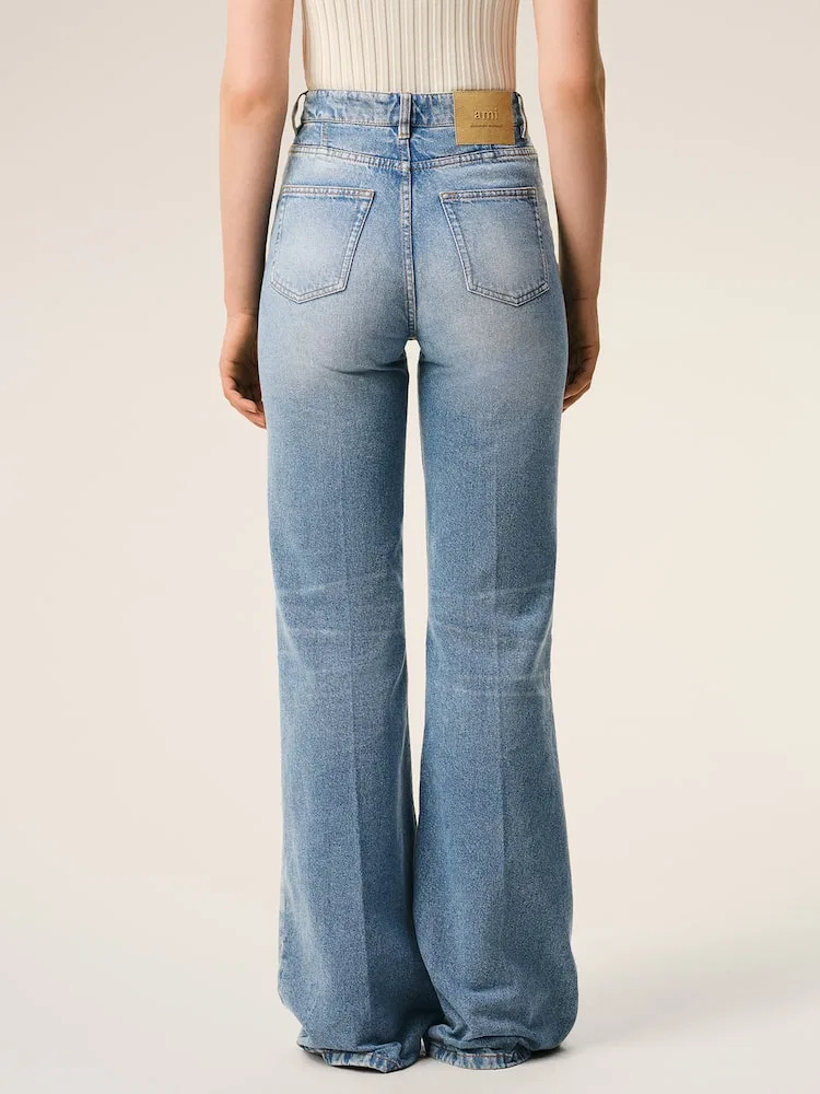 Джинсы клеш Women Flare Fit Jeans AMI PARIS, Blue — фото 3