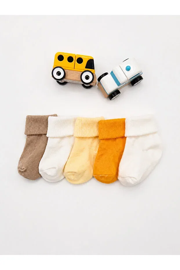 Детский набор носков для мальчиков хлопковый 5-Piece baby boy sock set Karamila, Orange — фото 2