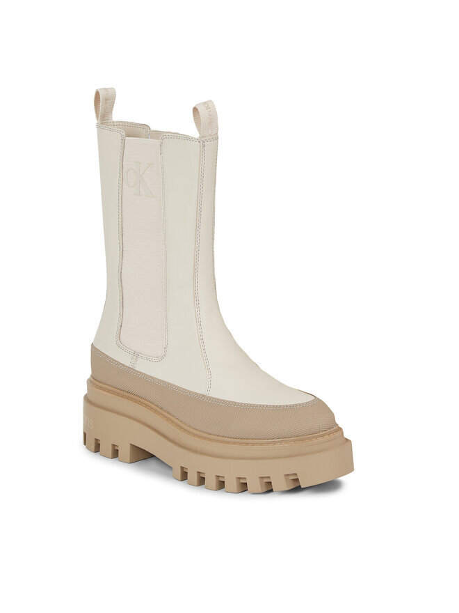 Ботинки на плоской подошве Flatform Chelsea Boot Lth Wn Calvin Klein, экрю — фото 2