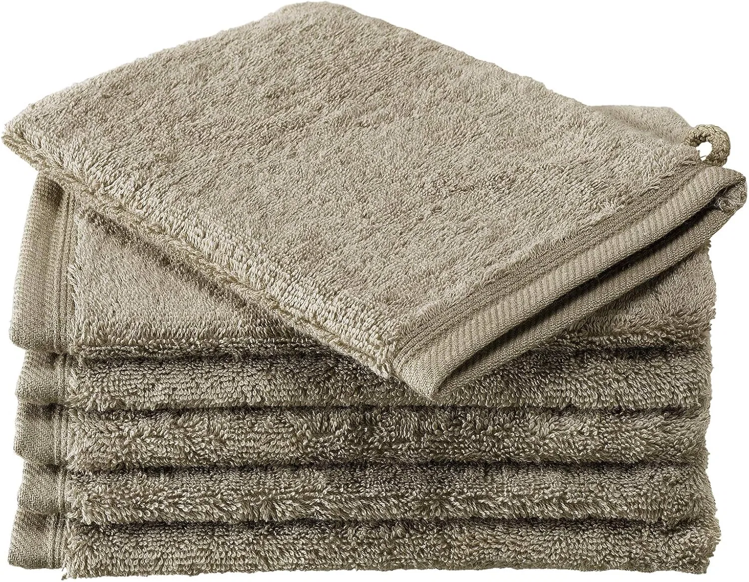 Махровая салфетка для лица De Witte Lietaer, 6 шт, 16x22 см, Taupe