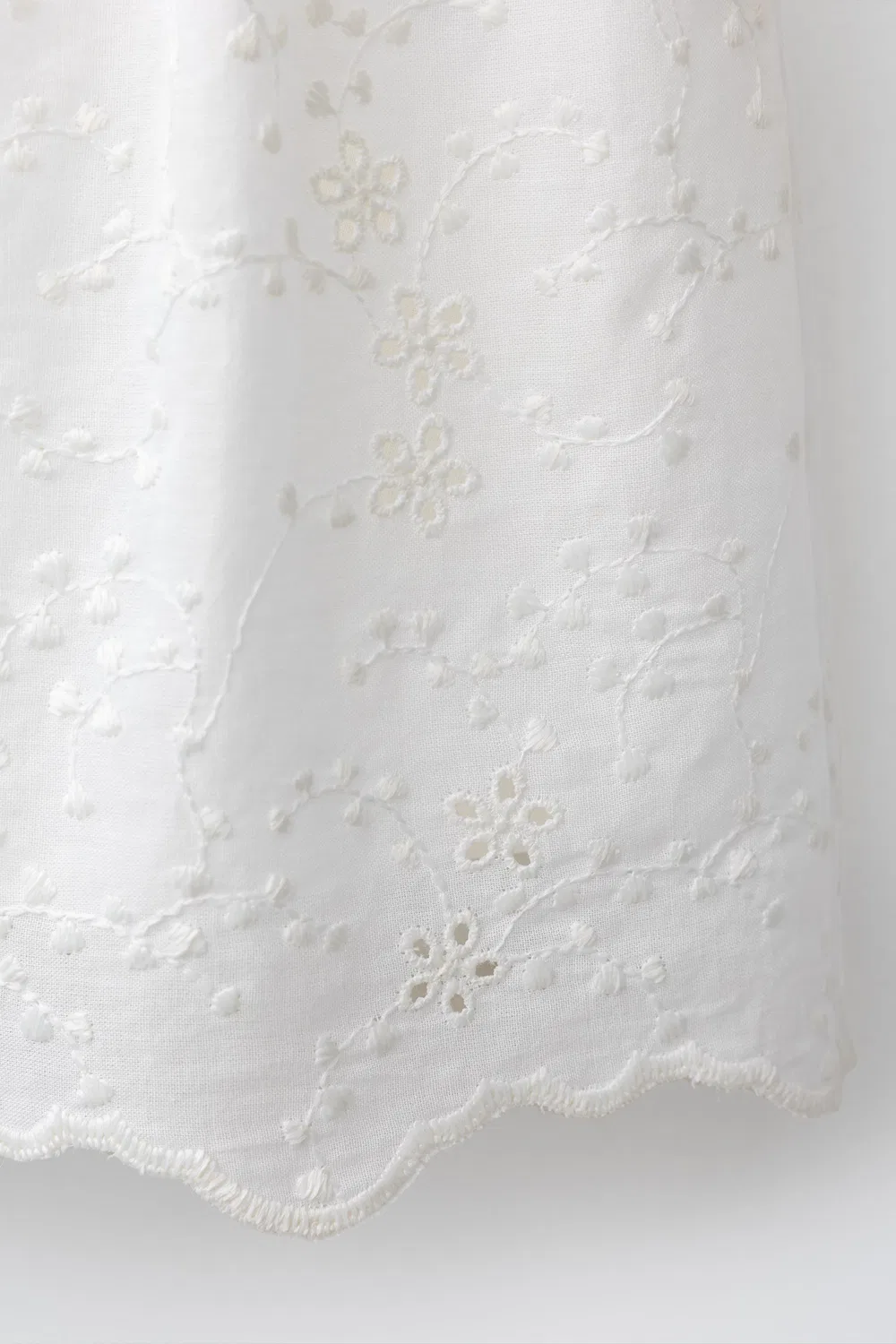 Платье с вышитым цветочным узором ZARA, White — фото 3