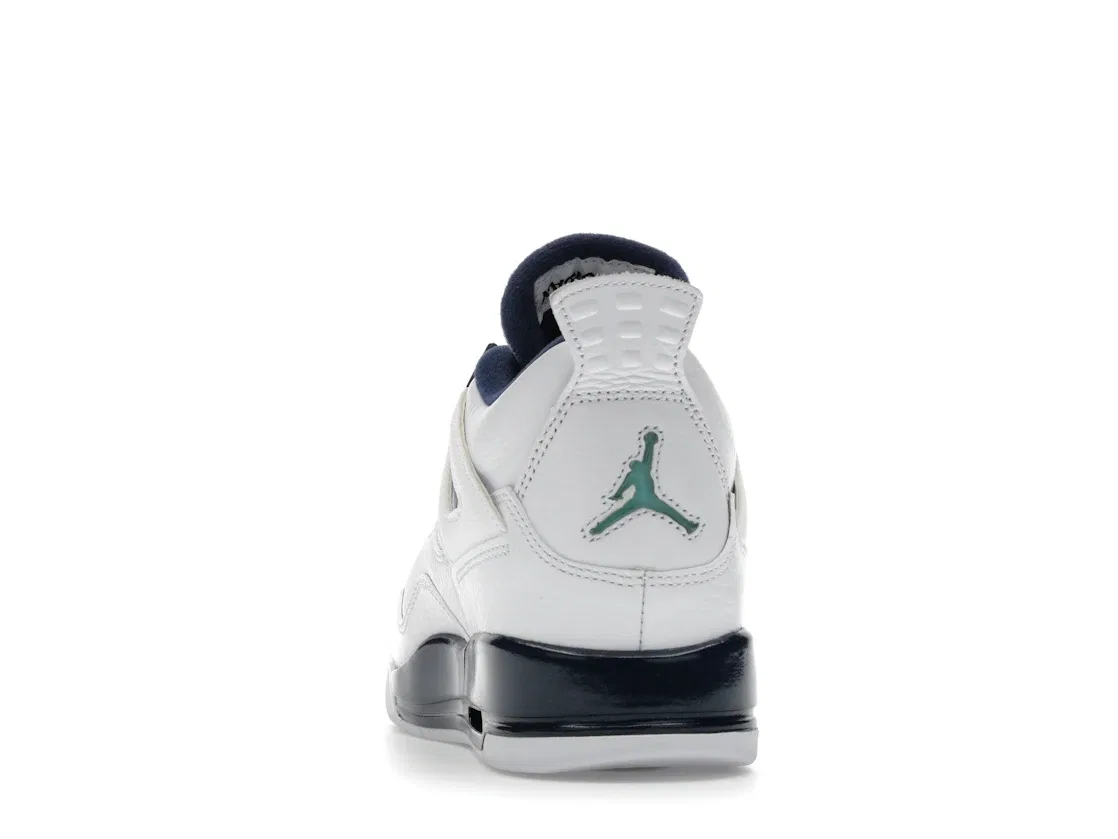 Детские кроссовки Lifestyle с верхом из кожи Jordan 4 Retro Jordan, White/Legend Blue-Midnight Navy — фото 4