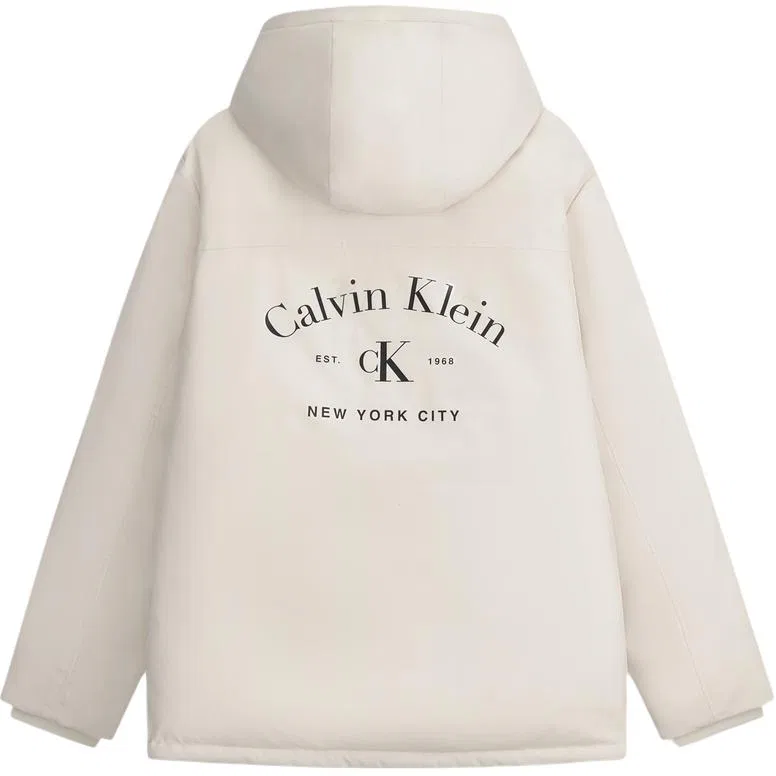Мужское пуховое пальто с капюшоном Calvin Klein, Milk White — фото 4