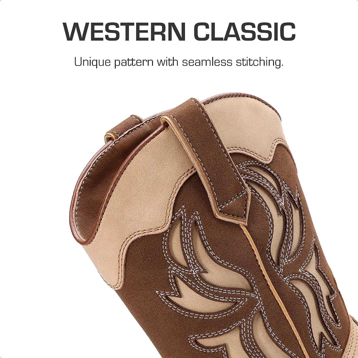 Детские сапоги для девочек с вышивкой Western DREAM PAIRS, Brown/Camo — фото 3