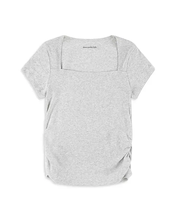 Детский топ с коротким рукавом Ava Abercrombie Kids, Light Grey Heather