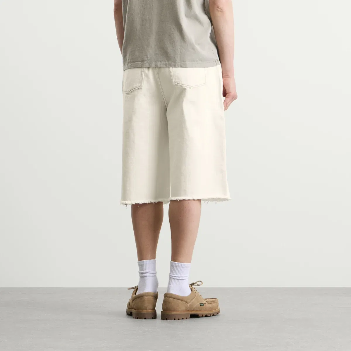 Шорты джинсовые свободного кроя Light Denim Short Ami Paris, White — фото 3