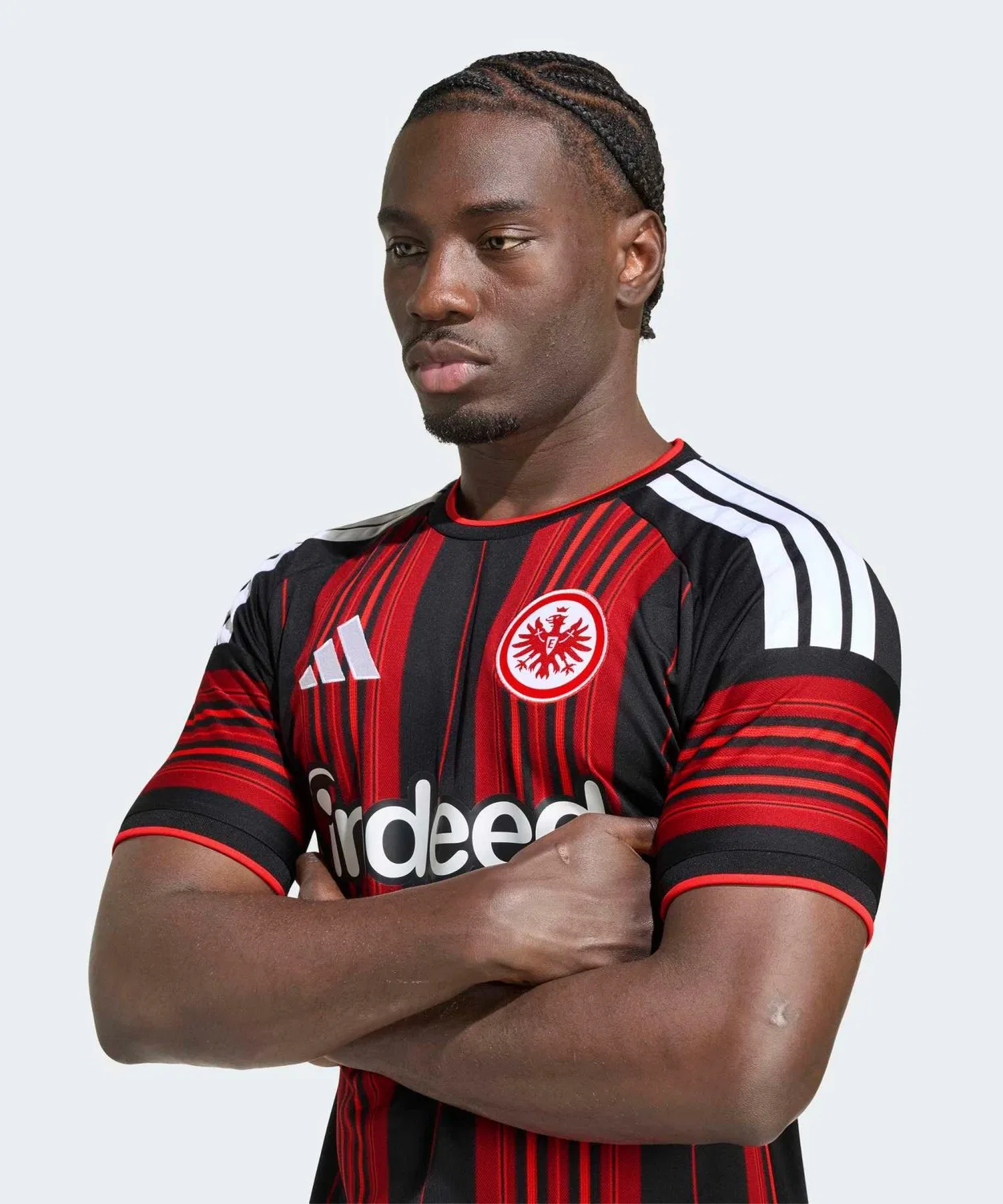 Мужская футболка с принтом Eintracht Frankfurt 26/27 Home Uniform Adidas, Red — фото 3