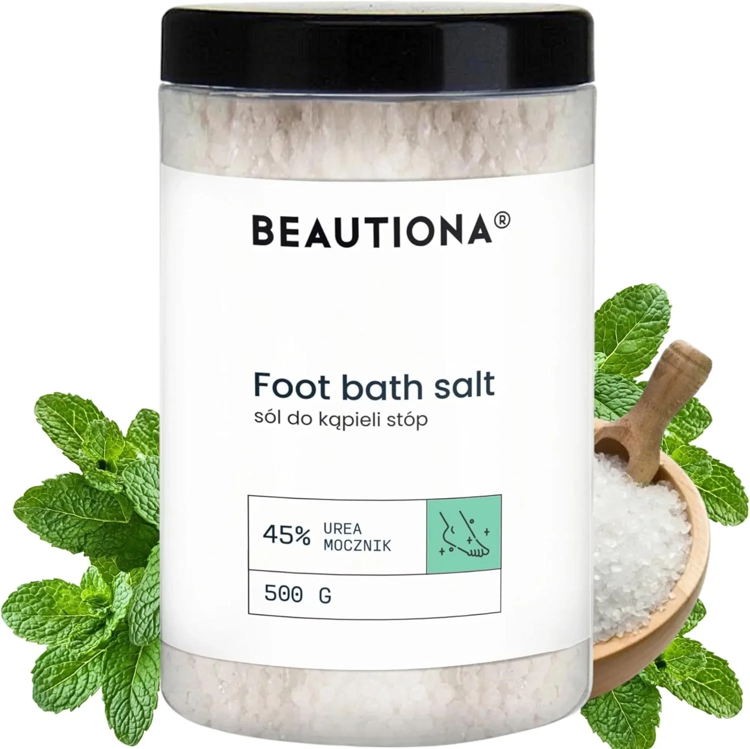 Соль для ванночки для ног Epsom, Mint, 500 г, White Beautiona
