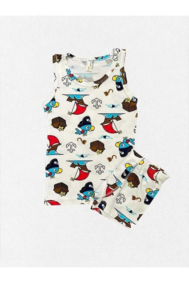 Детский комплект для мальчиков из хлопка Captain Parrot Elmas Kids, White — фото 2
