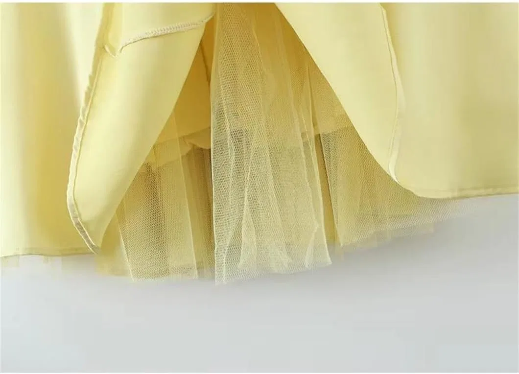 Женское вечернее платье-бальное с корсетом Satin Ball Gown, Yellow — фото 4