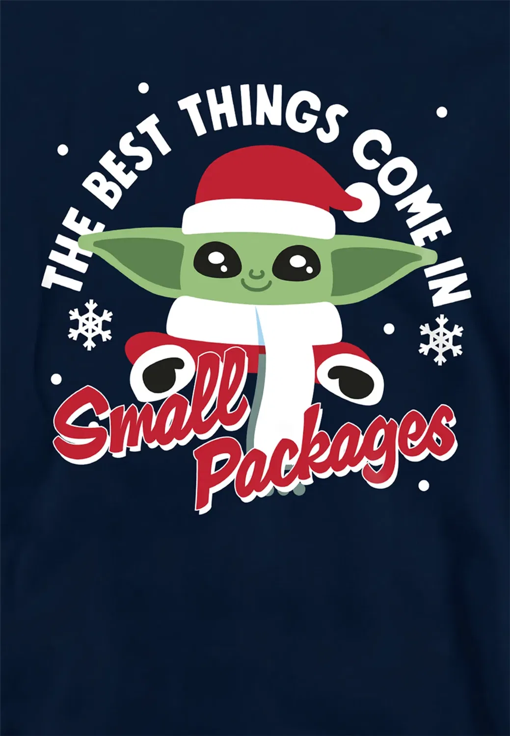 Star Wars - The Mandalorian Детский худи с принтом The Mandalorian Grogu Christmas Snowflakes Star Wars, Navy — фото 2