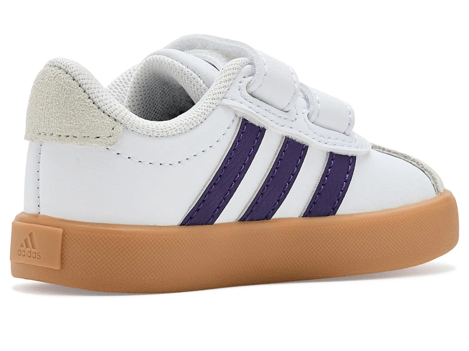 Кроссовки VL Court 3.0 Hook & Loop (для младенцев и малышей) Adidas Kids, White/Violet/Gum — фото 4