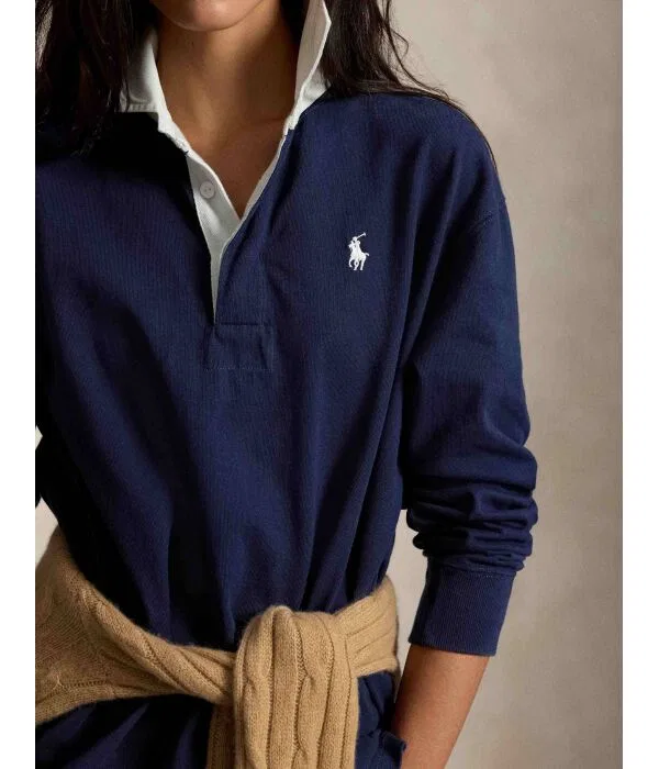 Женское поло Relaxed Fit Polo Ralph Lauren, Blu Marino — фото 4