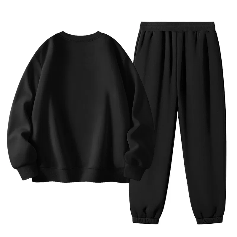 Детский спортивный комплект с начесом и флисовой подкладкой Тай Чи Кот MINISO, Heather Gray+Black — фото 4