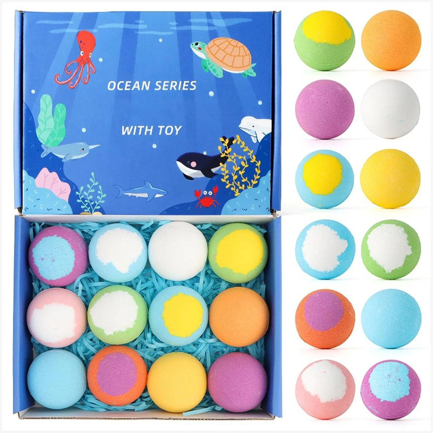 Набор бомбочек для ванн Ocean Series, 12 шт, разноцветные Generisch — фото 4