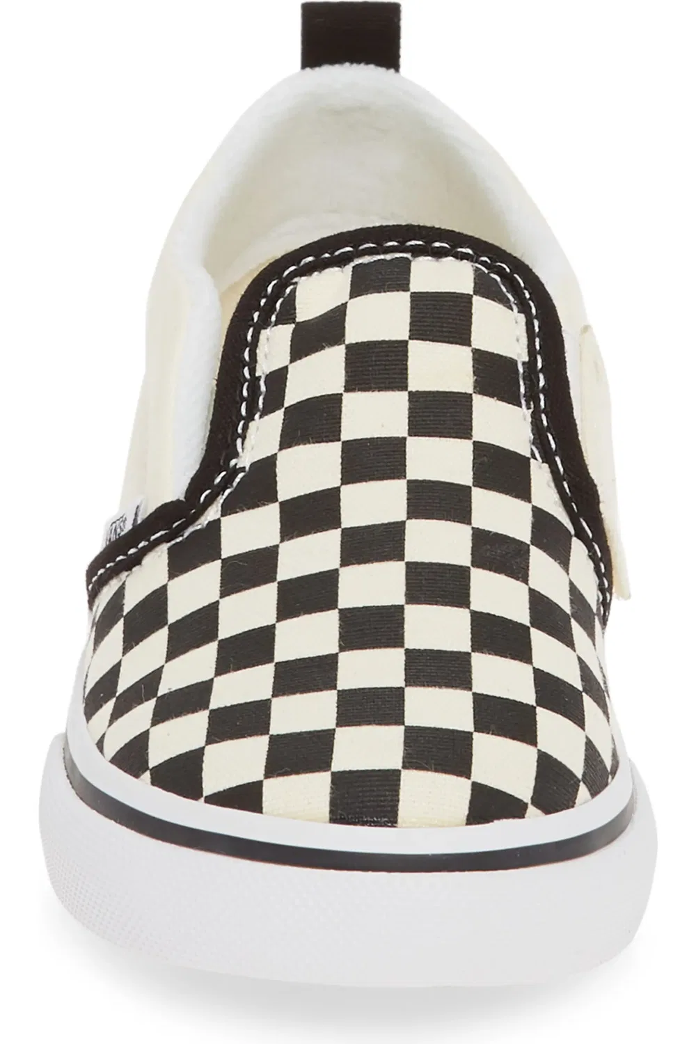 Детские кеды на липучке с шахматным принтом Slip-On Vans, Checkerboard Black/White — фото 4