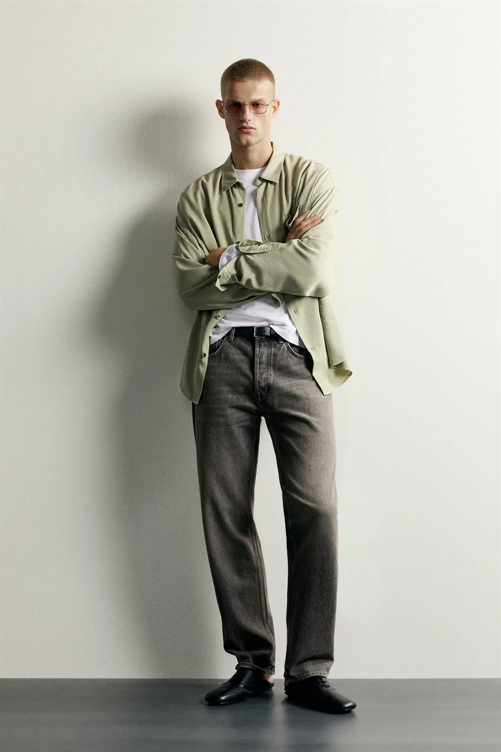 Джинсы прямого кроя ZARA, Grey