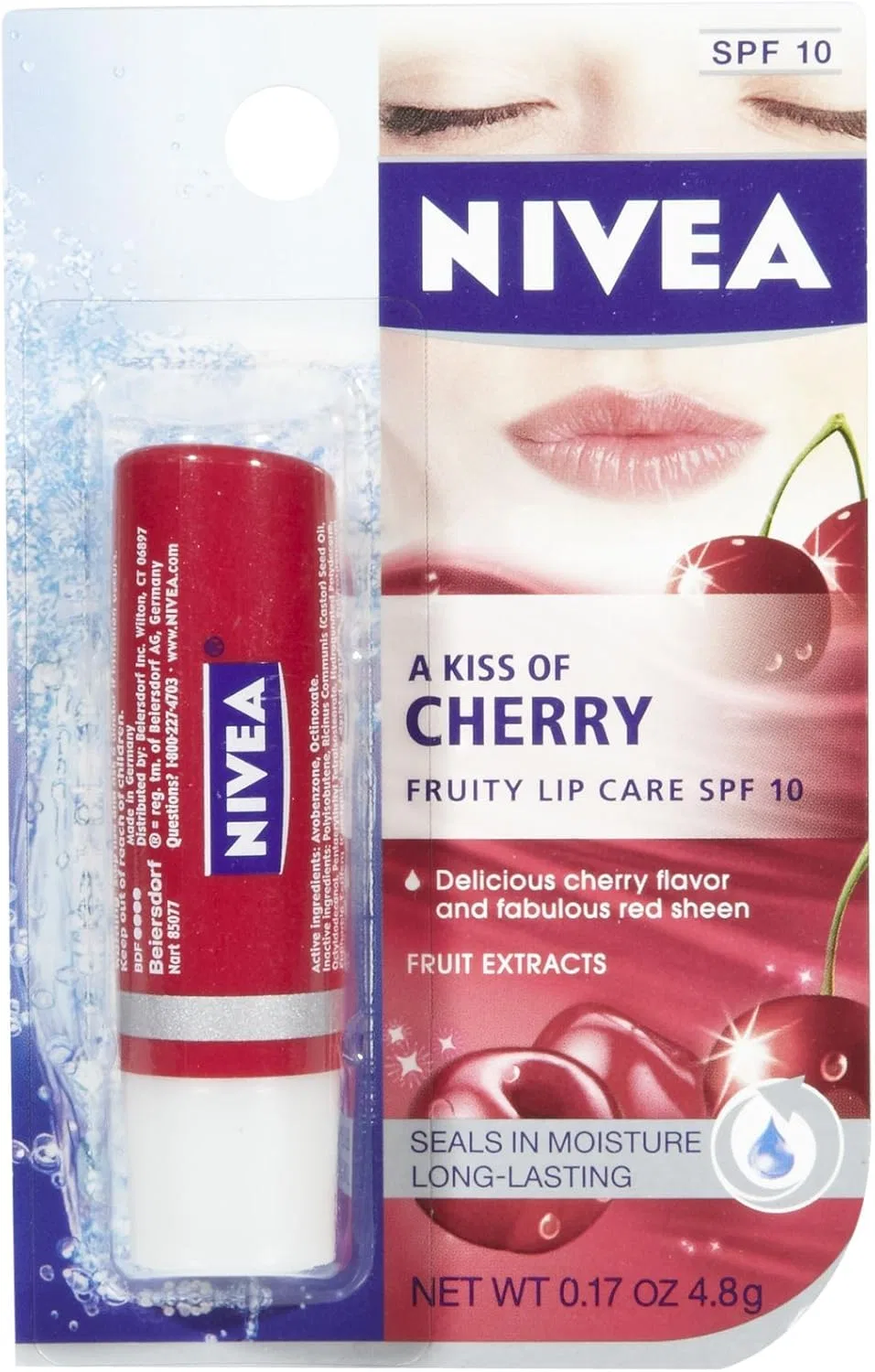 Тinted Lip Care бальзам для губ NIVEA, с вишневым вкусом, 4.8 г, красный — фото 2