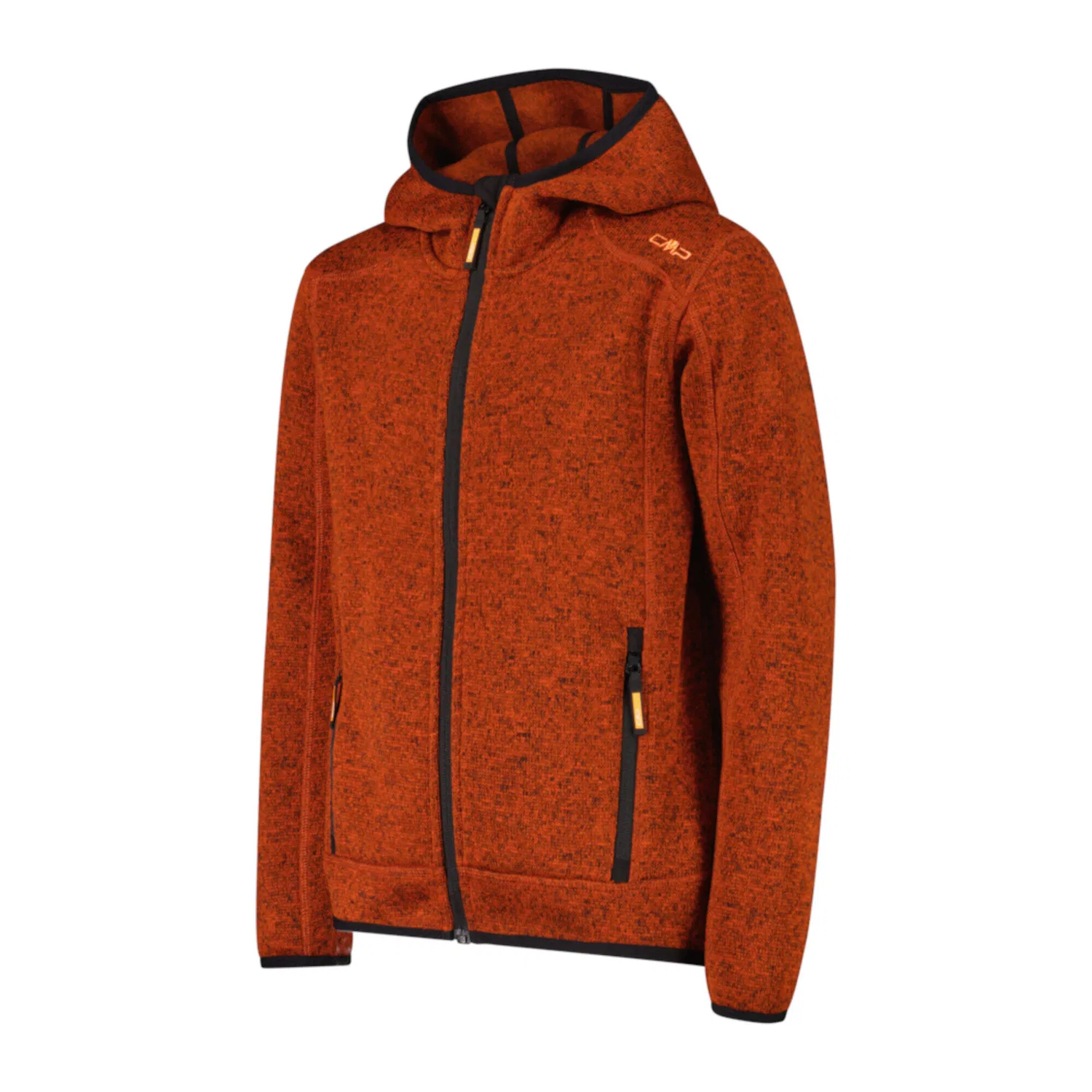 Детская флисовая куртка с капюшоном Fix Hood Cmp, Rot / Schwarz — фото 3