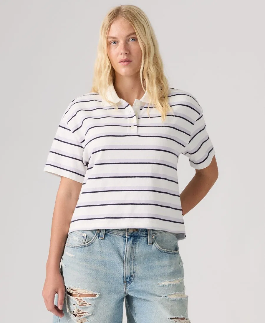 Женское поло-регби с коротким рукавом и воротником Didion Levi's, Pepper Stripe Lavender Blue — фото 2
