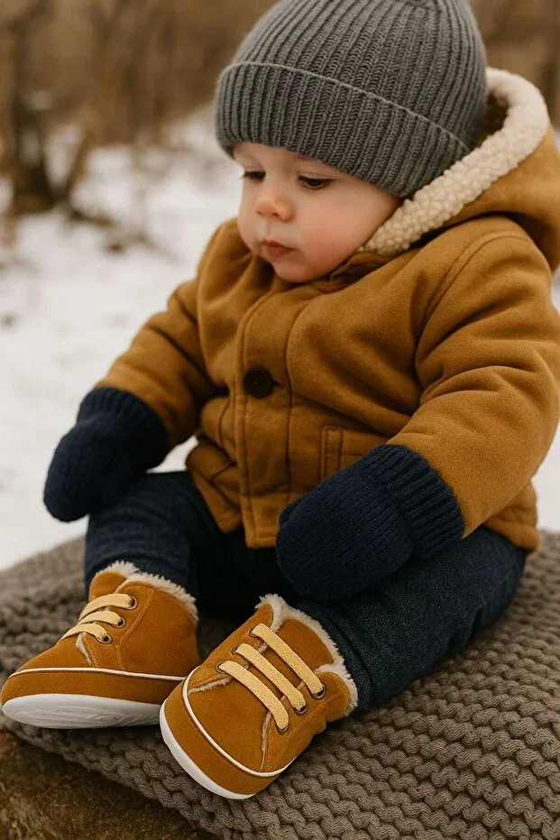 Детские ботиночки для малышей хлопковые Minissa Baby Kids, Kamel