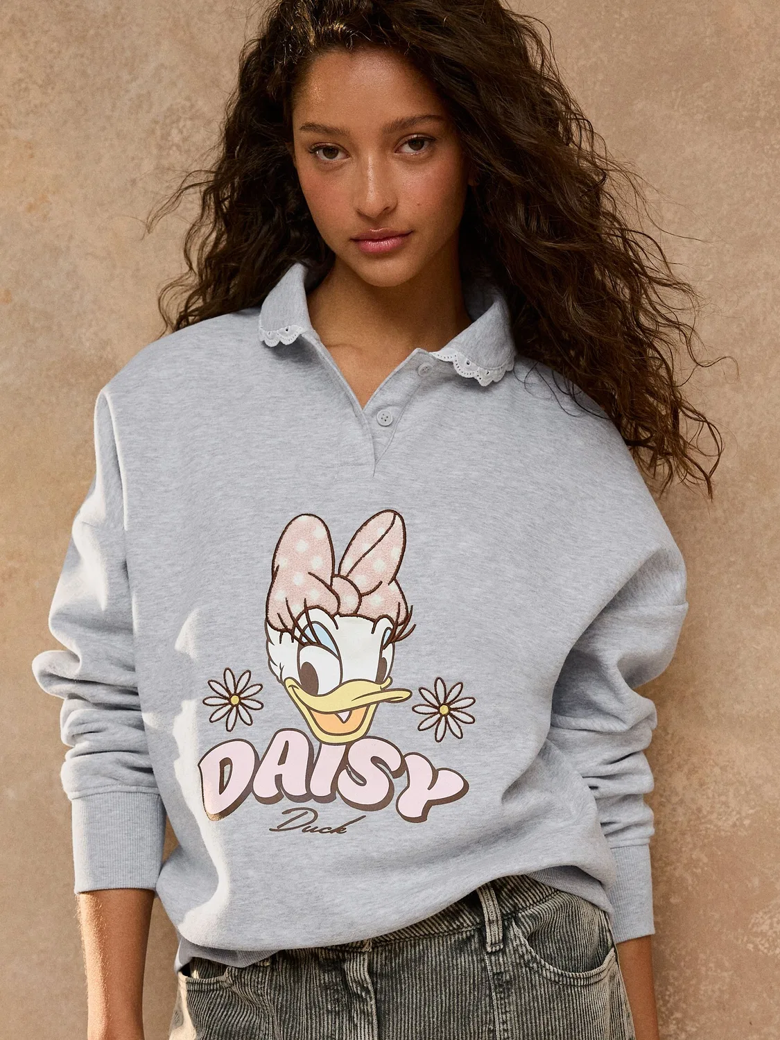 Next Серый - Толстовка с длинными рукавами и оборчатым воротником Daisy Duck
