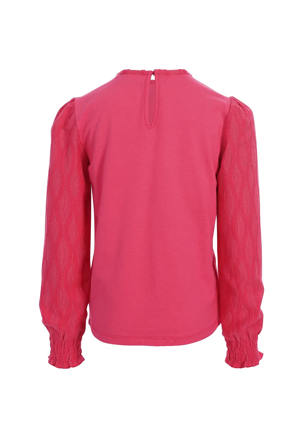 Кружевной топ ярко-розового цвета - блузка Looxs Revolution, Fuchsia — фото 4