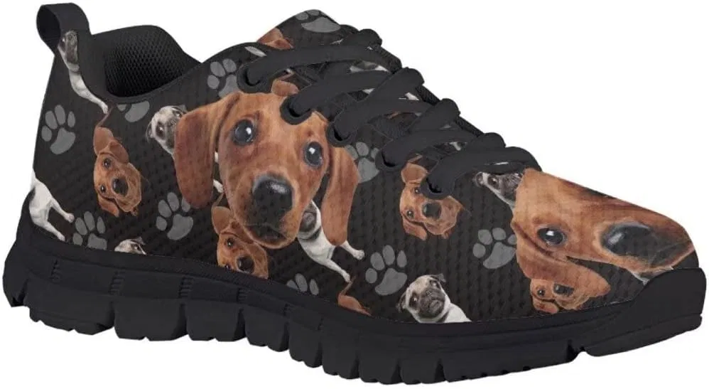 Детские кроссовки для девочек и мальчиков с принтом PinUp Angel, Brown Dog Black Paw — фото 2
