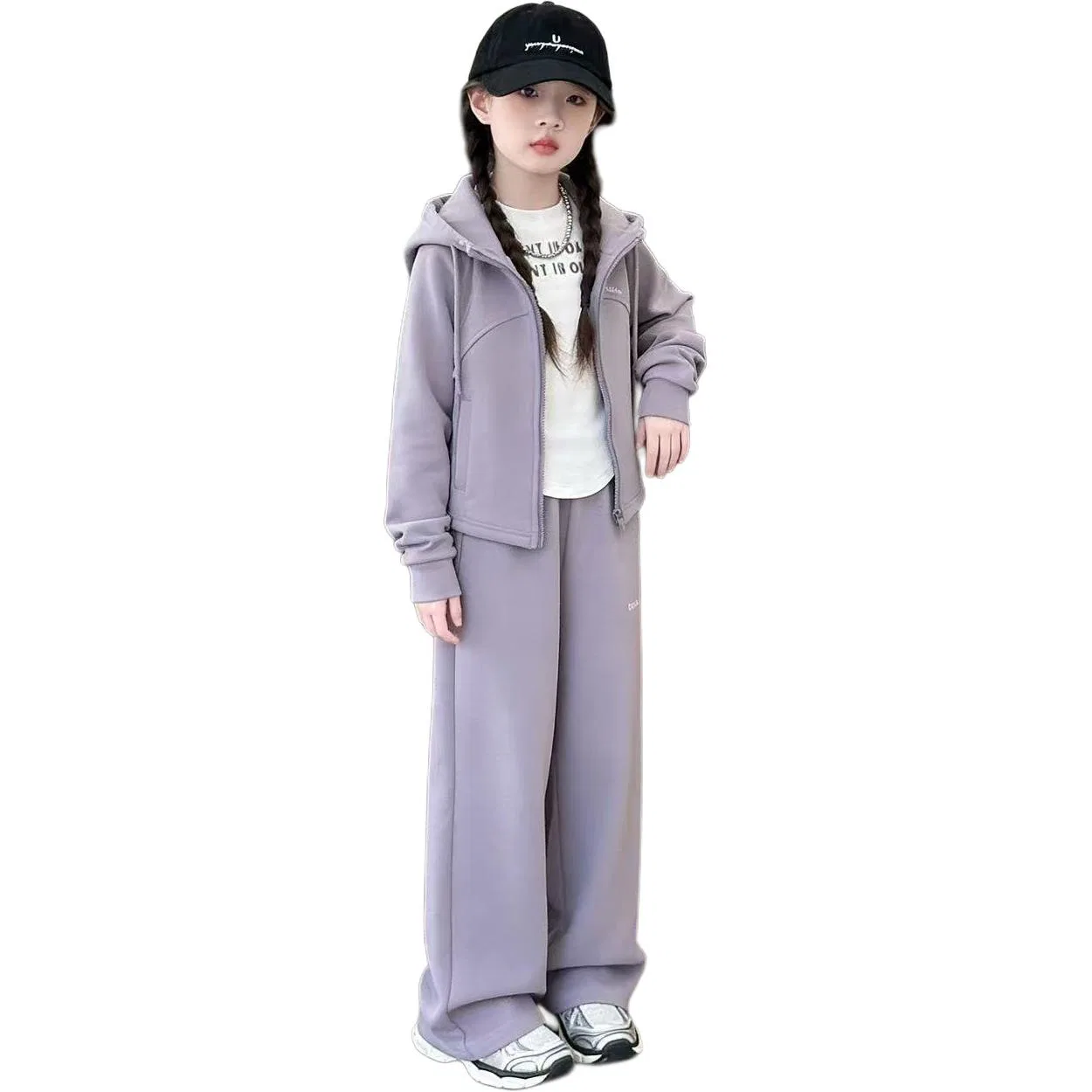 Детский спортивный комплект с принтом Casual Sportswear PLANDOO, Violet Top+Pants