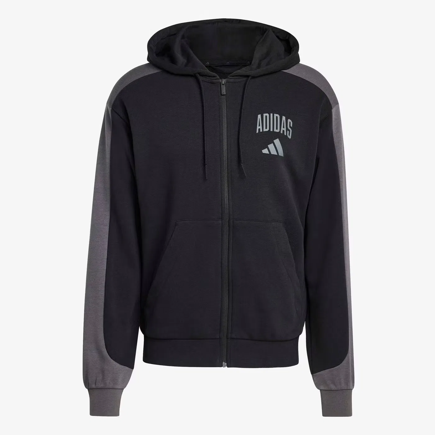 Толстовка на молнии с капюшоном из футера Collegiate Adidas, черный