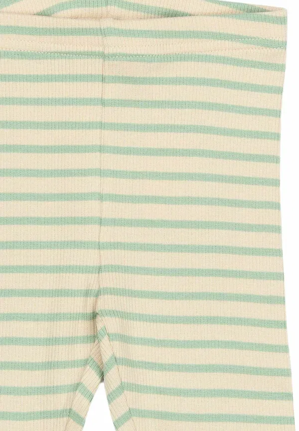 Брюки из хлопка и модала Tampres, Petit Piao, Frosty Green Striped, зеленый — фото 3