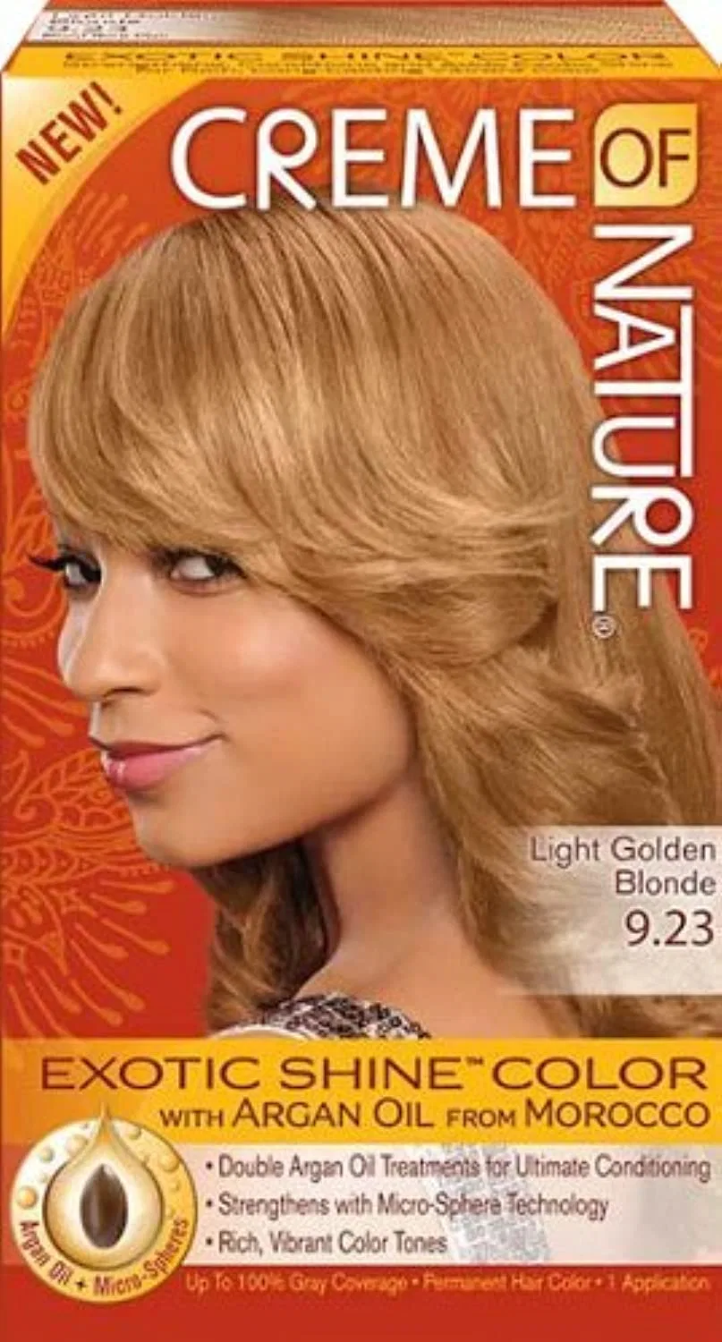 Краска для волос «Exotic Shine Color #9.23 Light Golden Blonde» от Creme of Nature Creme Of Nature, 9.23 Light Golden Blonde