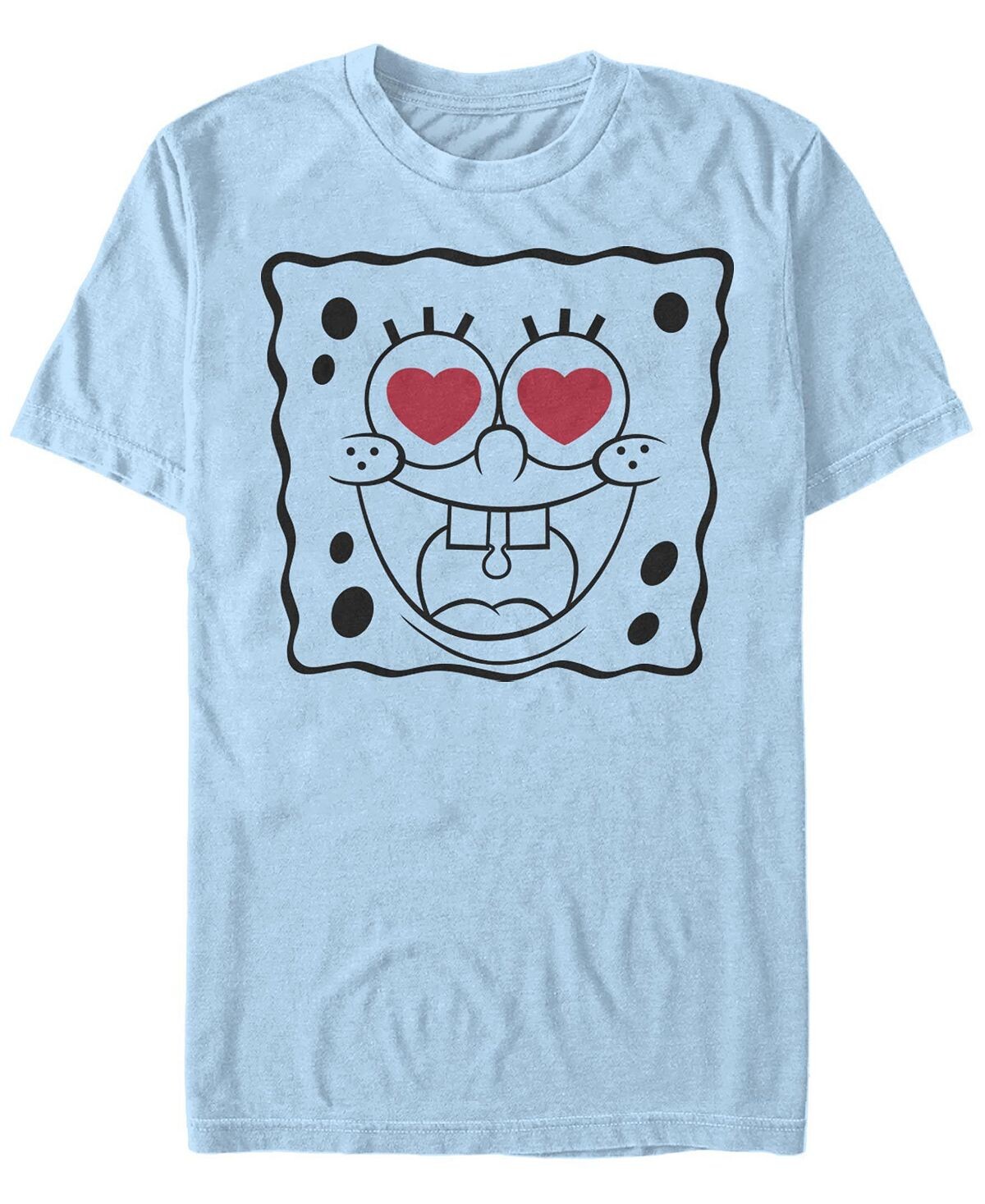 

Мужская футболка с круглым вырезом и короткими рукавами spongebob line face Fifth Sun, светло-синий