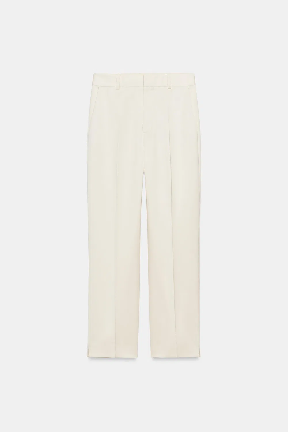 Узкие атласные брюки прямого кроя из коллекции ZW ZARA, Ecru — фото 4