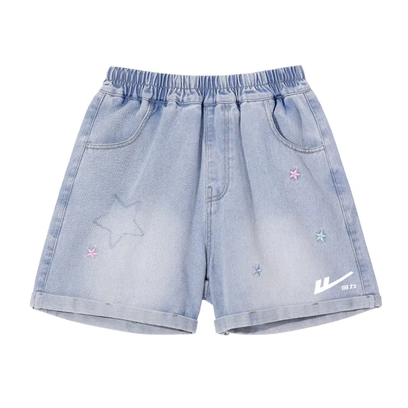 Детские шорты для девочек с принтом Light Blue/White H Left Lower K WARRIOR