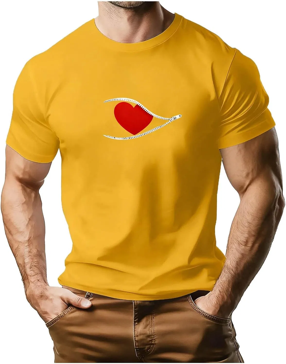 Мужская футболка с принтом Love Generic, Yellow