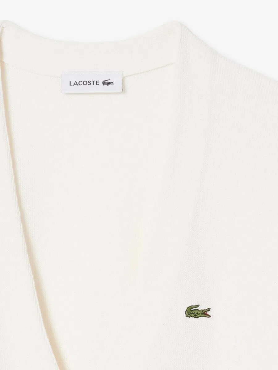 Вязаный кардиган LACOSTE белого цвета — фото 3
