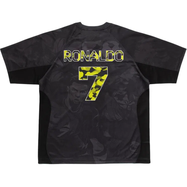 Детская футболка с длинным рукавом CR7 LIFE Soccer Jerseys A BATHING APE, черный — фото 3