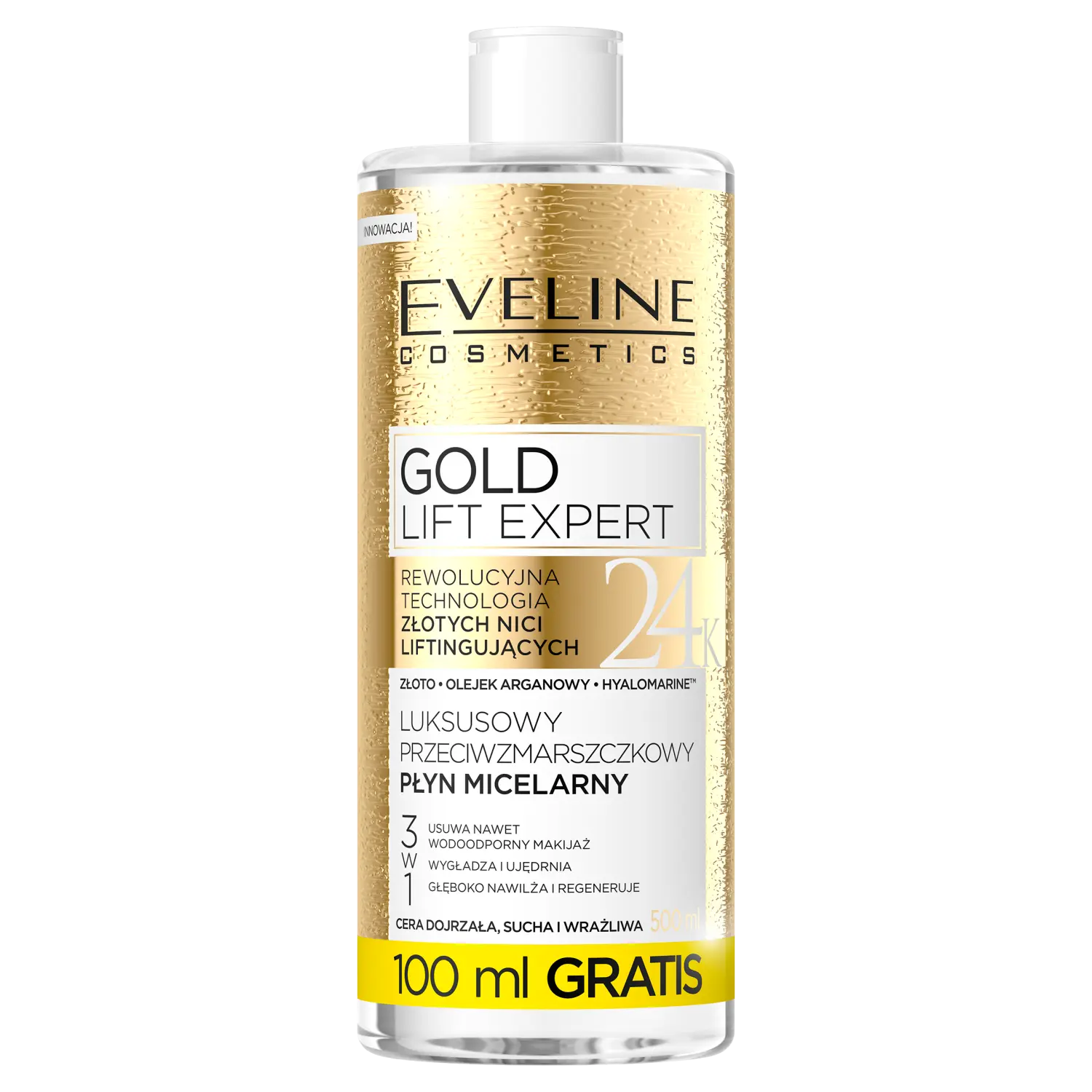 

Eveline Cosmetics Gold Lift Expert Мицеллярная вода для лица против морщин, 500 мл