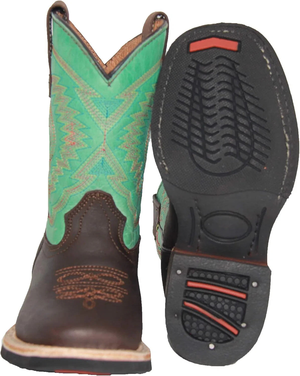 Детские сапоги для девочек с принтом Kids Western Boots Girls Cowgirl Cowboy Boot The Western Shops, Teal Brown — фото 2