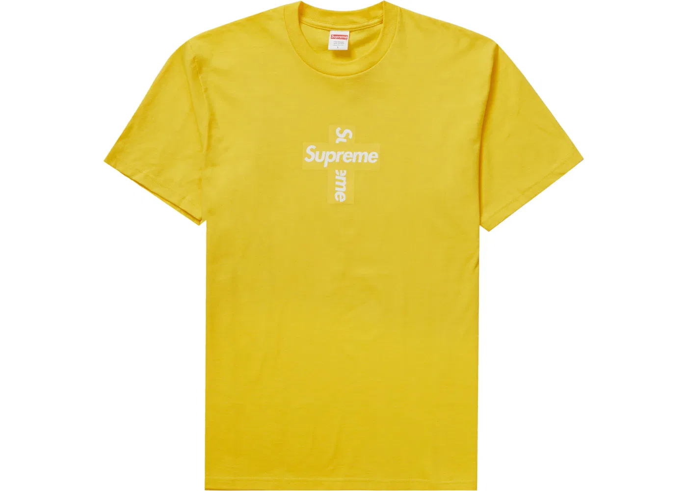 Мужская футболка с принтом Cross Box Logo Supreme Tee Supreme, Yellow