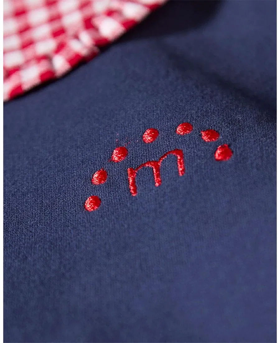 Платье-свитшот с воротником-питер пэн и длинным рукавом MeMoi, Navy-Red — фото 3