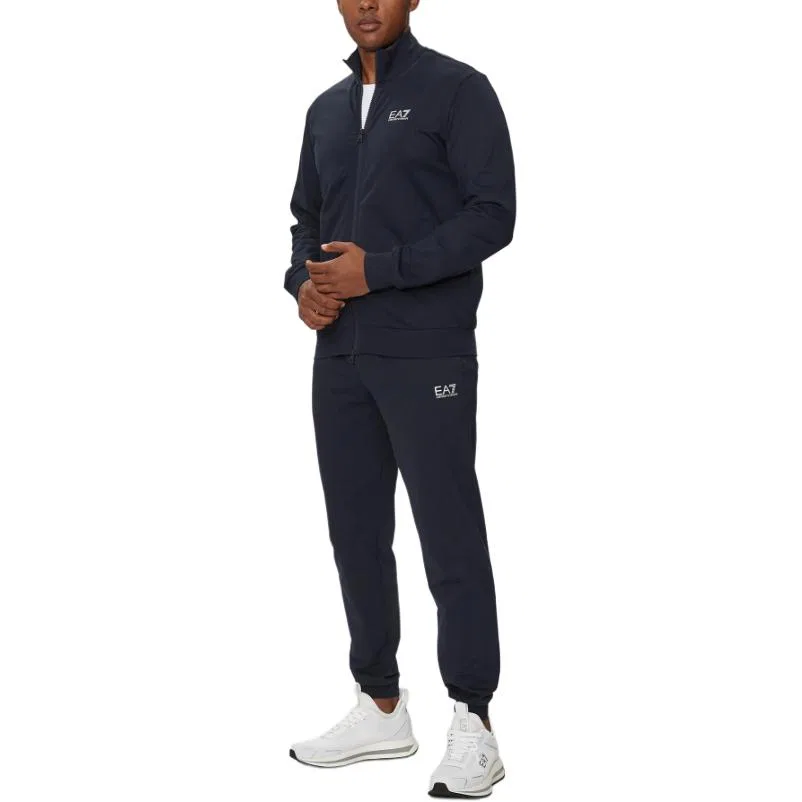 Мужской спортивный костюм с логотипом, молнией, Emporio Armani, Marine Blue