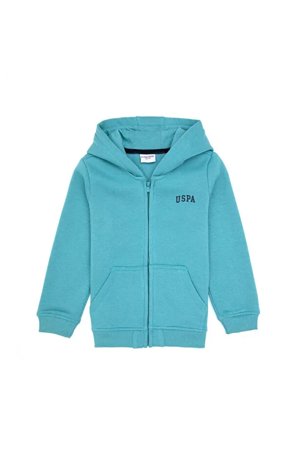 Детский кардиган с капюшоном U.S. Polo Assn., Dark Mint