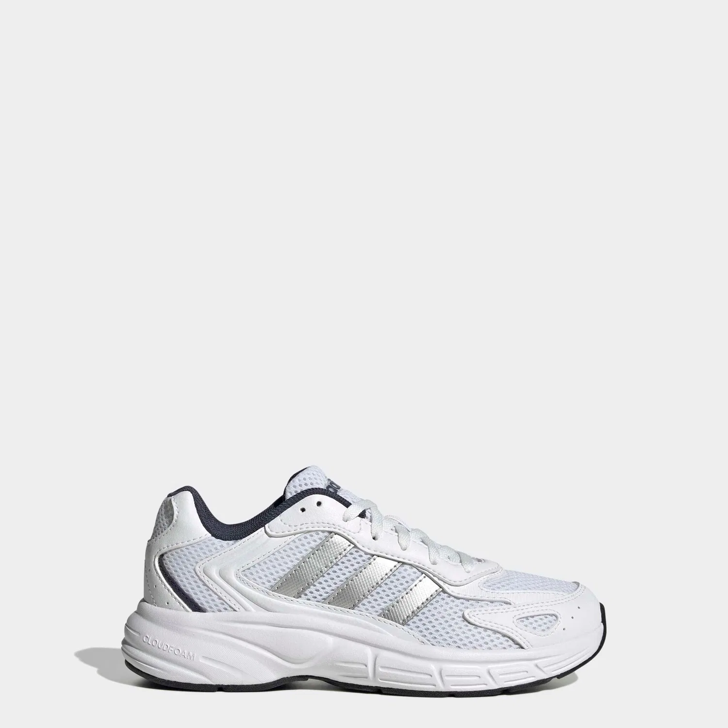 Детские кроссовки с Cloudfoam-амортизацией Adidas Sportswear, Cloud White/Silver Metallic/Shadow Navy — фото 3