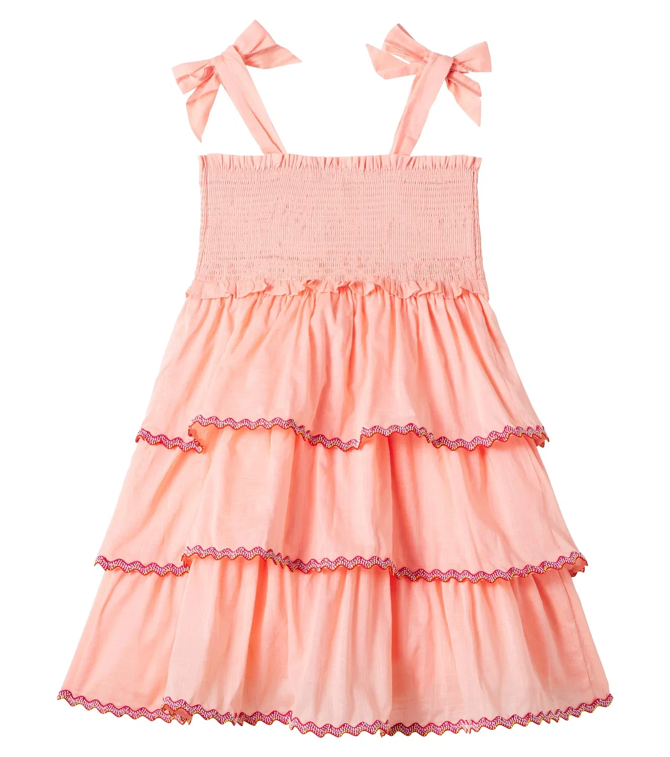 Платье ярусное хлопковое Rhiannon Zimmermann Kids, розовый — фото 4