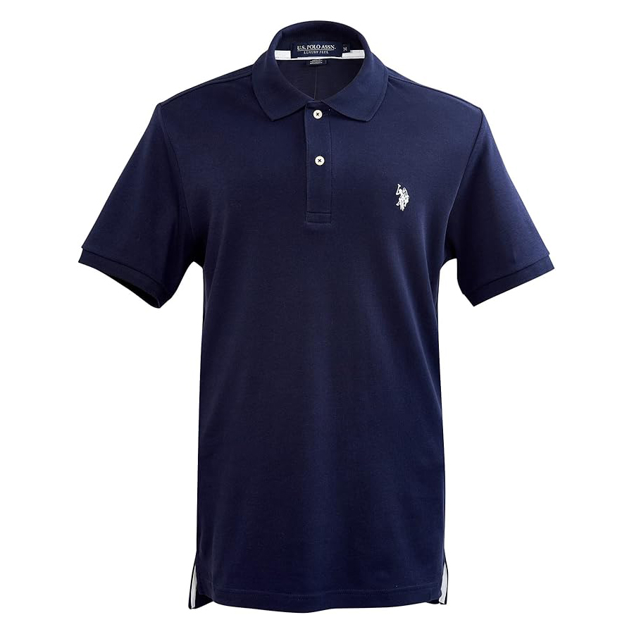 Поло U.S. POLO ASSN. Solid Interlock Polo, темно-синий/белый