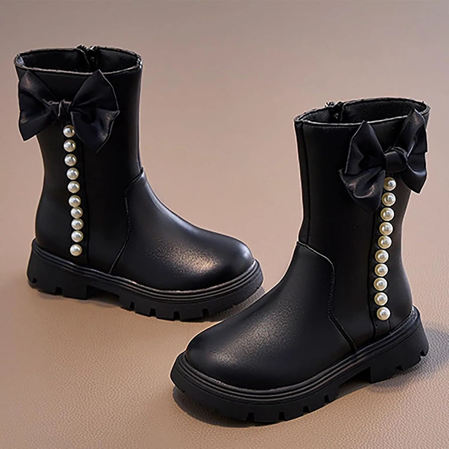 Детские сапоги для девочек с принтом, модель Girls Mid Calf Cowgirl Boots, Black — фото 3