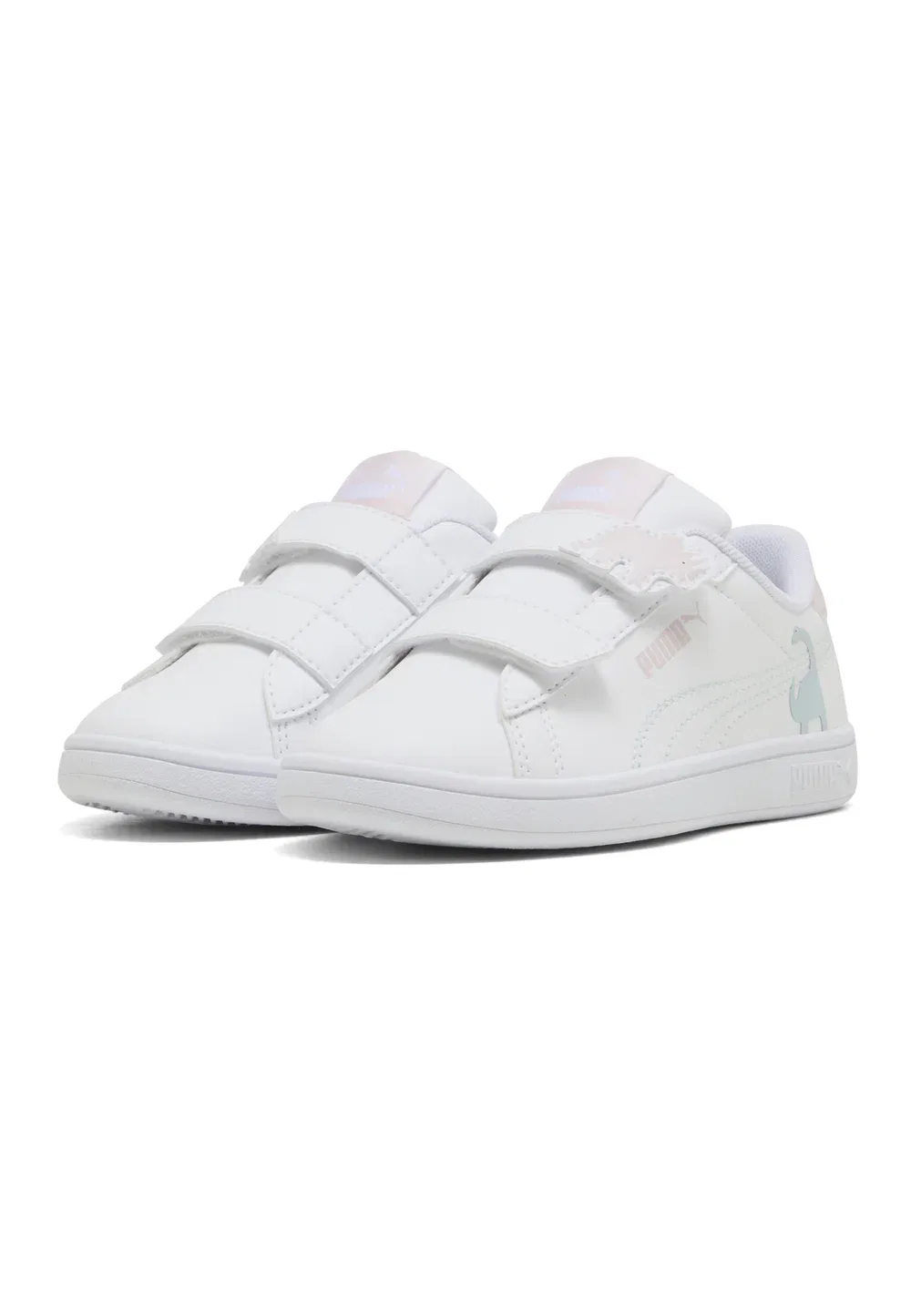 Кроссовки Smash 3.0 Dino унисекс - кеды Puma, White-Powder Pink — фото 2